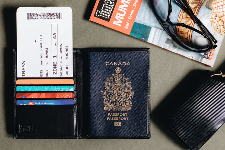 The Passport Holder | Black Leather Passport Holder | Albert Tusk Leather Goods Online