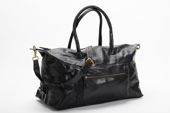The Signature Duffle | Black Leather Duffle Bag | Albert Tusk Leather Goods Online