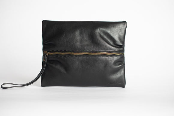 The Medium Flat-Pouch | Tan Leather Pouch | Albert Tusk Leather Goods Online