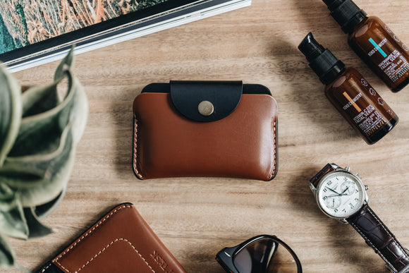 The Signature Snap-On | Blue Leather Wallet | Albert Tusk Leather Goods Online
