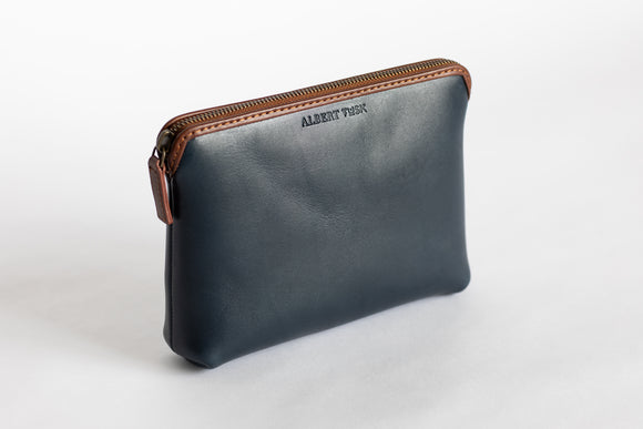 The Medium Pouch | Blue Leather Pouch | Albert Tusk Leather Goods Online