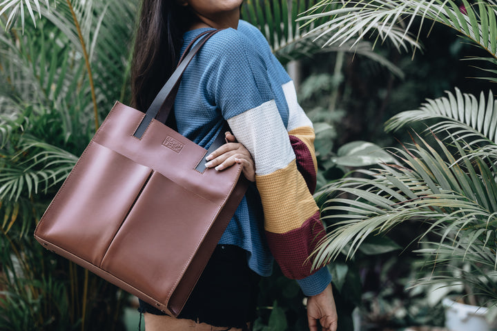 The Twin-Pocket Tote | | Albert Tusk Leather Goods Online