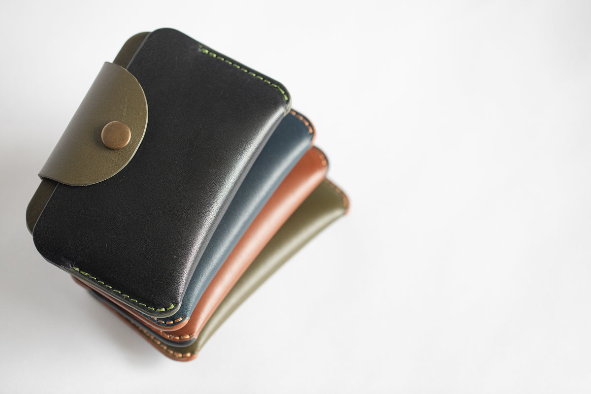 The Signature Snap-On | Blue Leather Wallet | Albert Tusk Leather Goods Online
