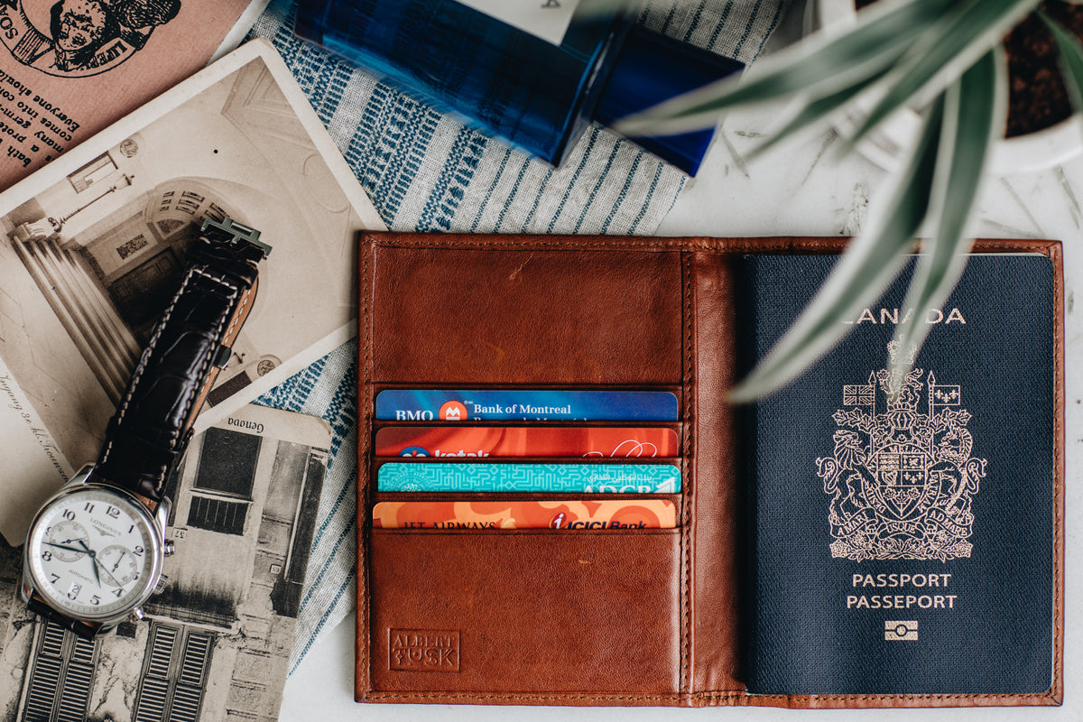 The Passport Holder | Tan Leather Passport Holder | Albert Tusk Leather Goods Online
