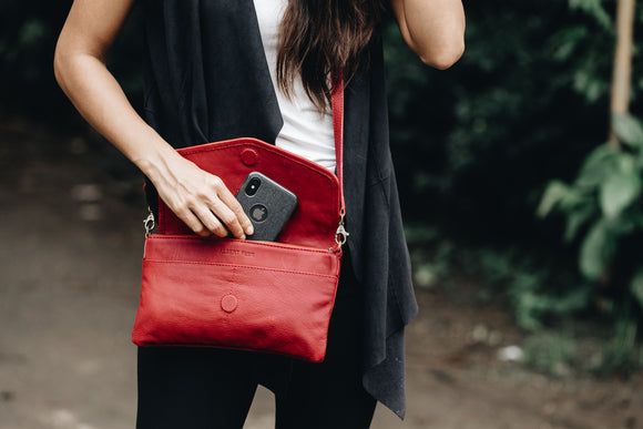 The Everyday Sling | Red Everyday Sling | Albert Tusk Leather Goods Online