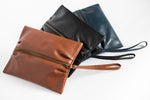 The Medium Flat-Pouch | Tan Leather Pouch | Albert Tusk Leather Goods Online