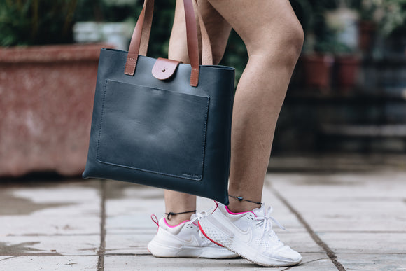 The Flat Tote |  | Albert Tusk Leather Goods Online