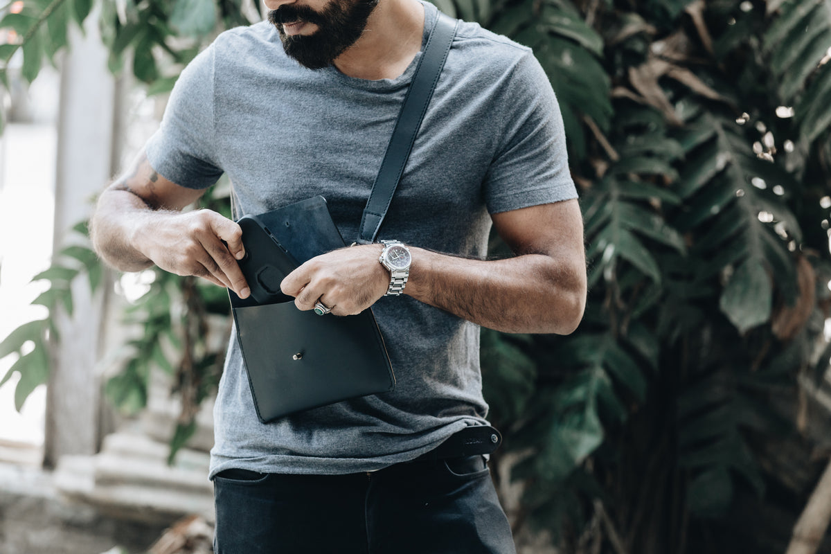 The Flip-Top Sling | The Founders Crossbody | Albert Tusk Leather Goods Online