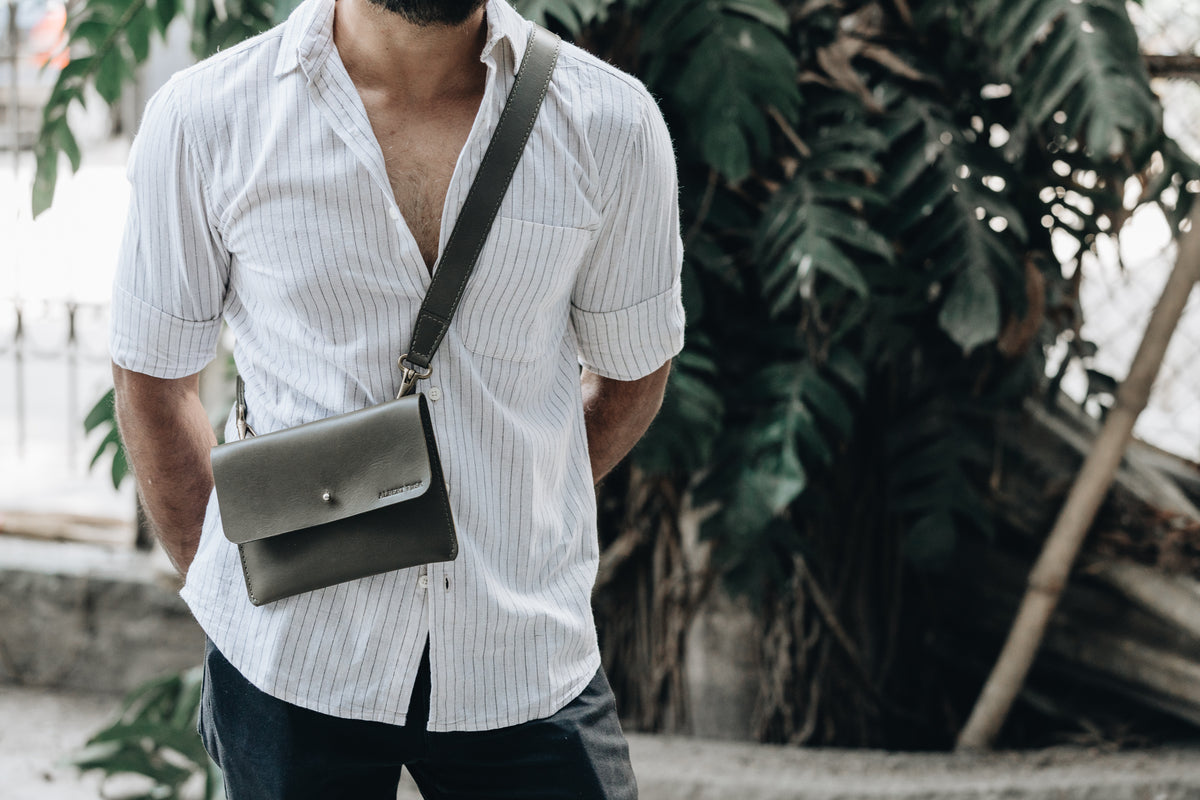 The Flip-Top Sling | The Founders Crossbody | Albert Tusk Leather Goods Online