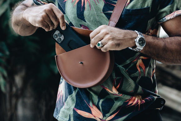 The Half-Moon Sling | The Founders Crossbody | Albert Tusk Leather Goods Online