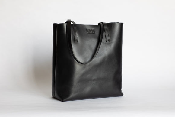 The Large Tote | Black Leather Tote Bag | Albert Tusk Leather Goods Online