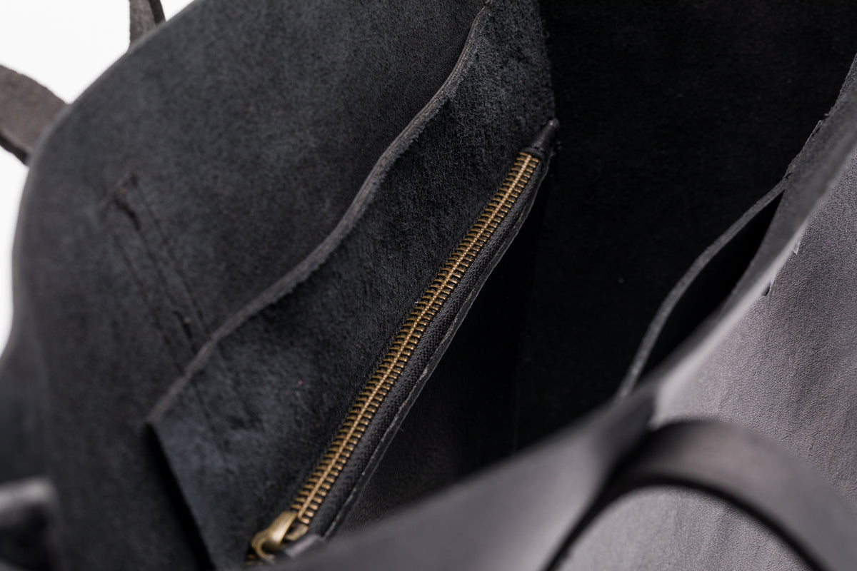 The Large Tote | Black Leather Tote Bag | Albert Tusk Leather Goods Online