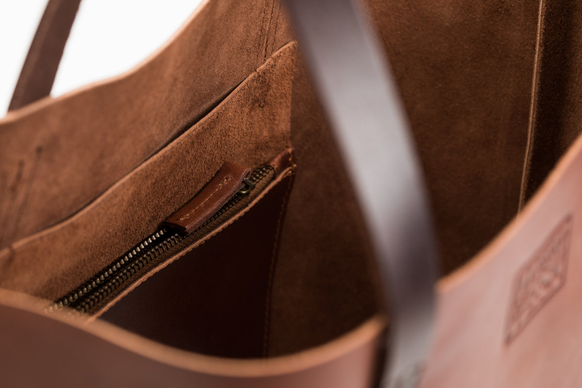 The Large Tote | Tan Leather Tote Bag | Albert Tusk Leather Goods Online