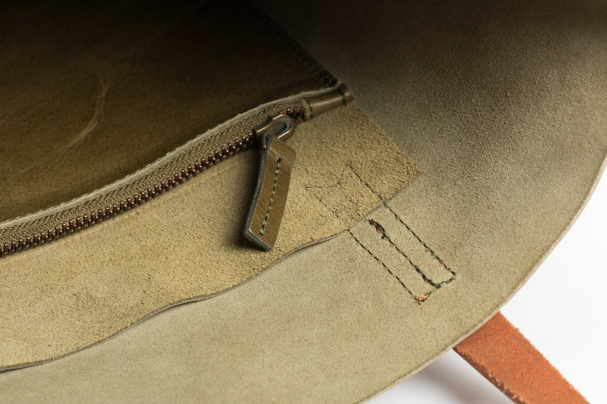 The Large Tote | Green Leather Tote Bag | Albert Tusk Leather Goods Online