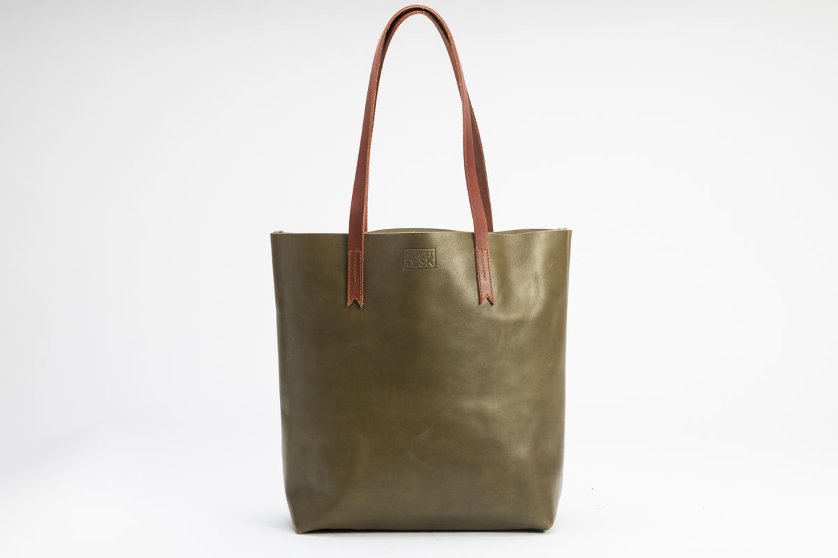 The Large Tote | Green Leather Tote Bag | Albert Tusk Leather Goods Online