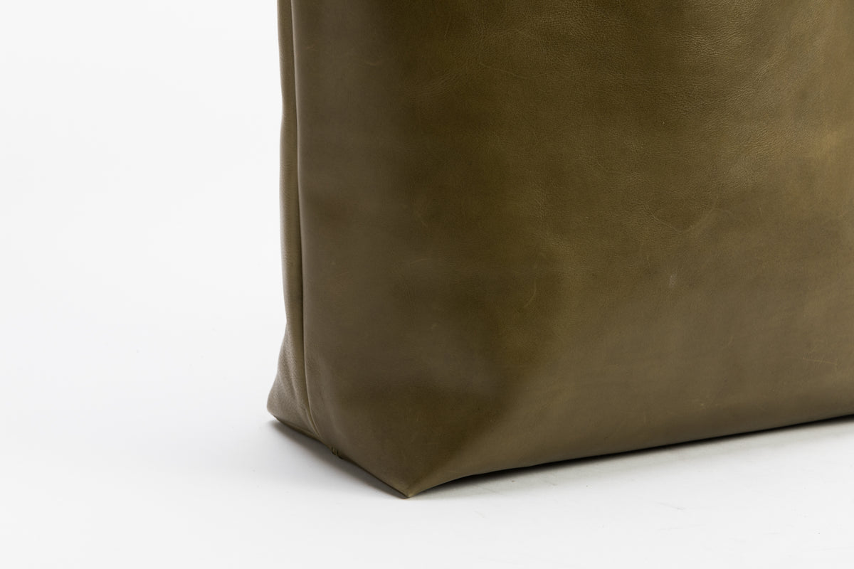 The Large Tote | Green Leather Tote Bag | Albert Tusk Leather Goods Online