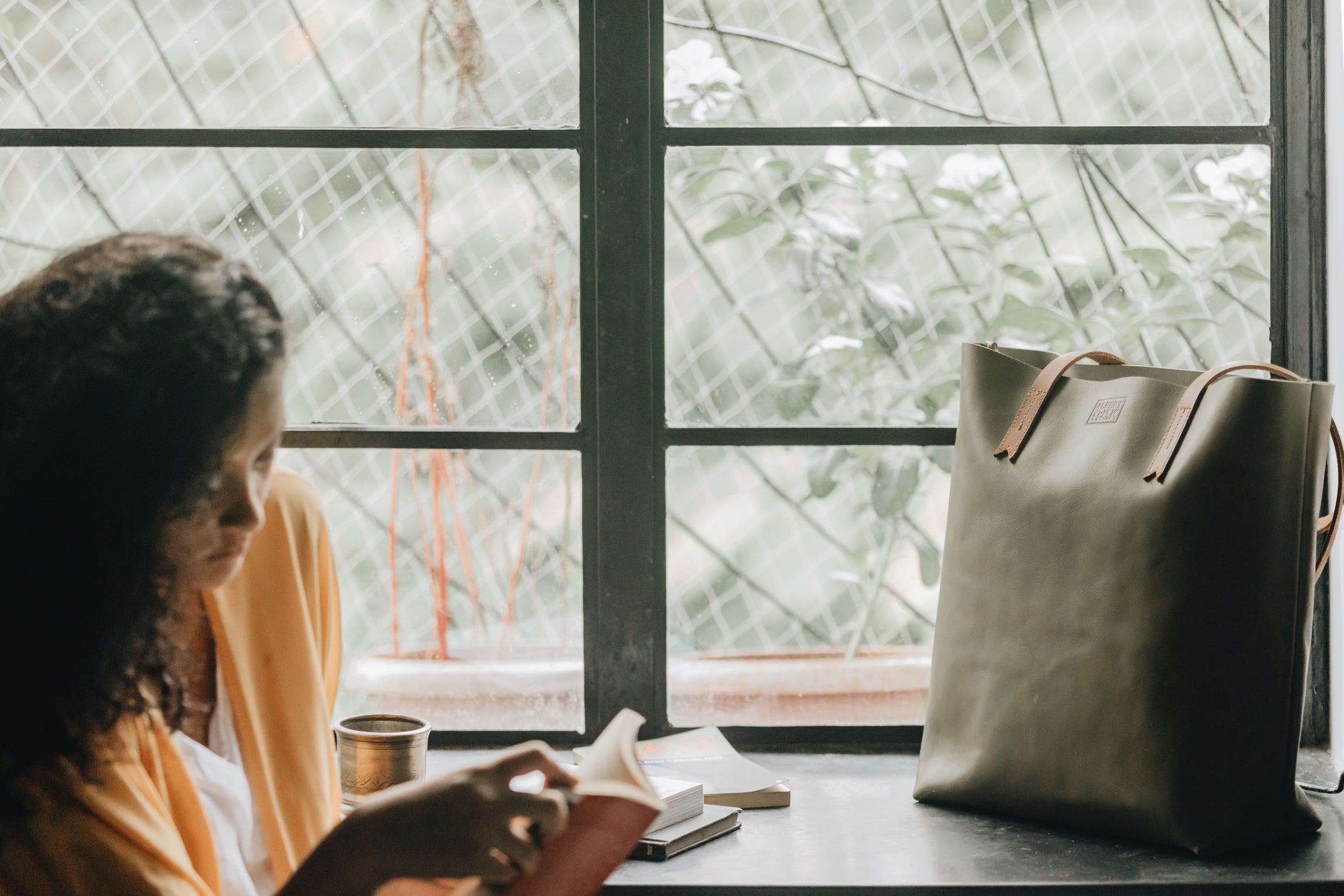 The Large Tote | Green Leather Tote Bag | Albert Tusk Leather Goods Online
