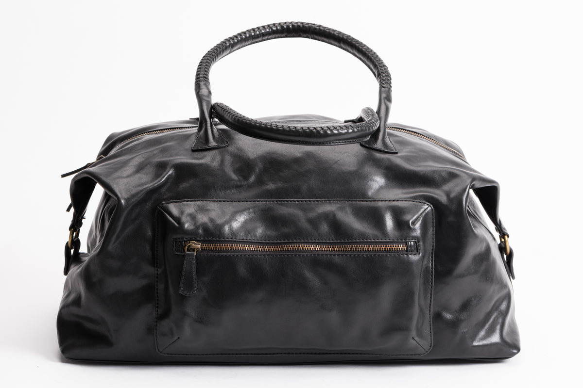 The Signature Duffle | Black Leather Duffle Bag | Albert Tusk Leather Goods Online