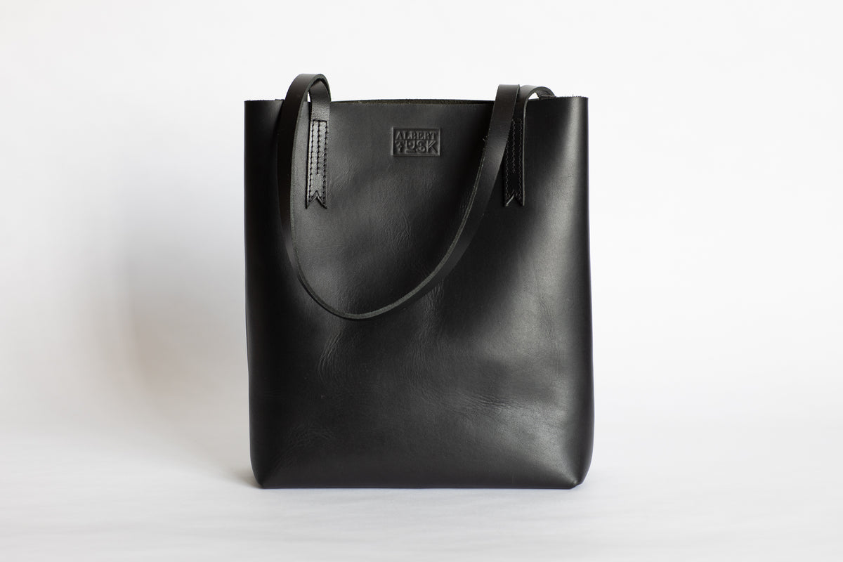 The Medium Tote | Black Leather Tote Bag | Albert Tusk Leather Goods Online
