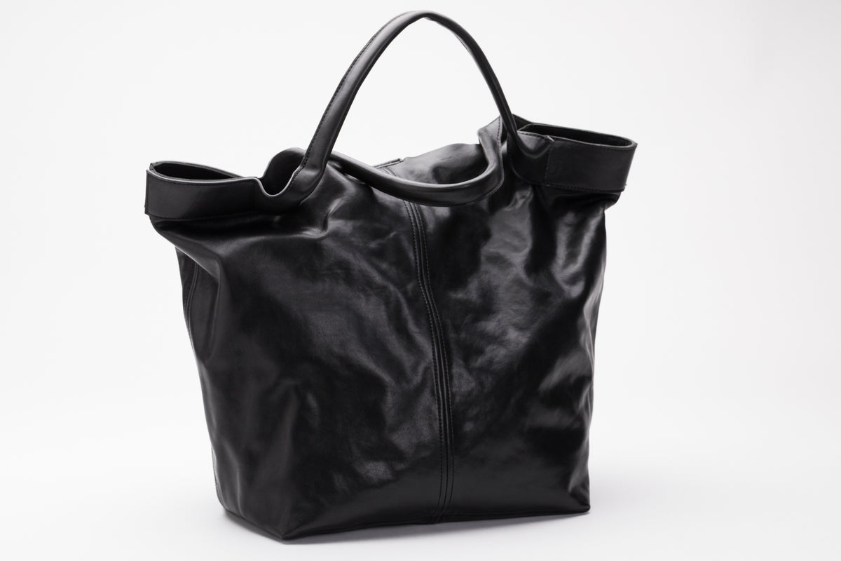 The Oversized Tote | Oversized Black Leather Tote | Albert Tusk Leather Goods Online