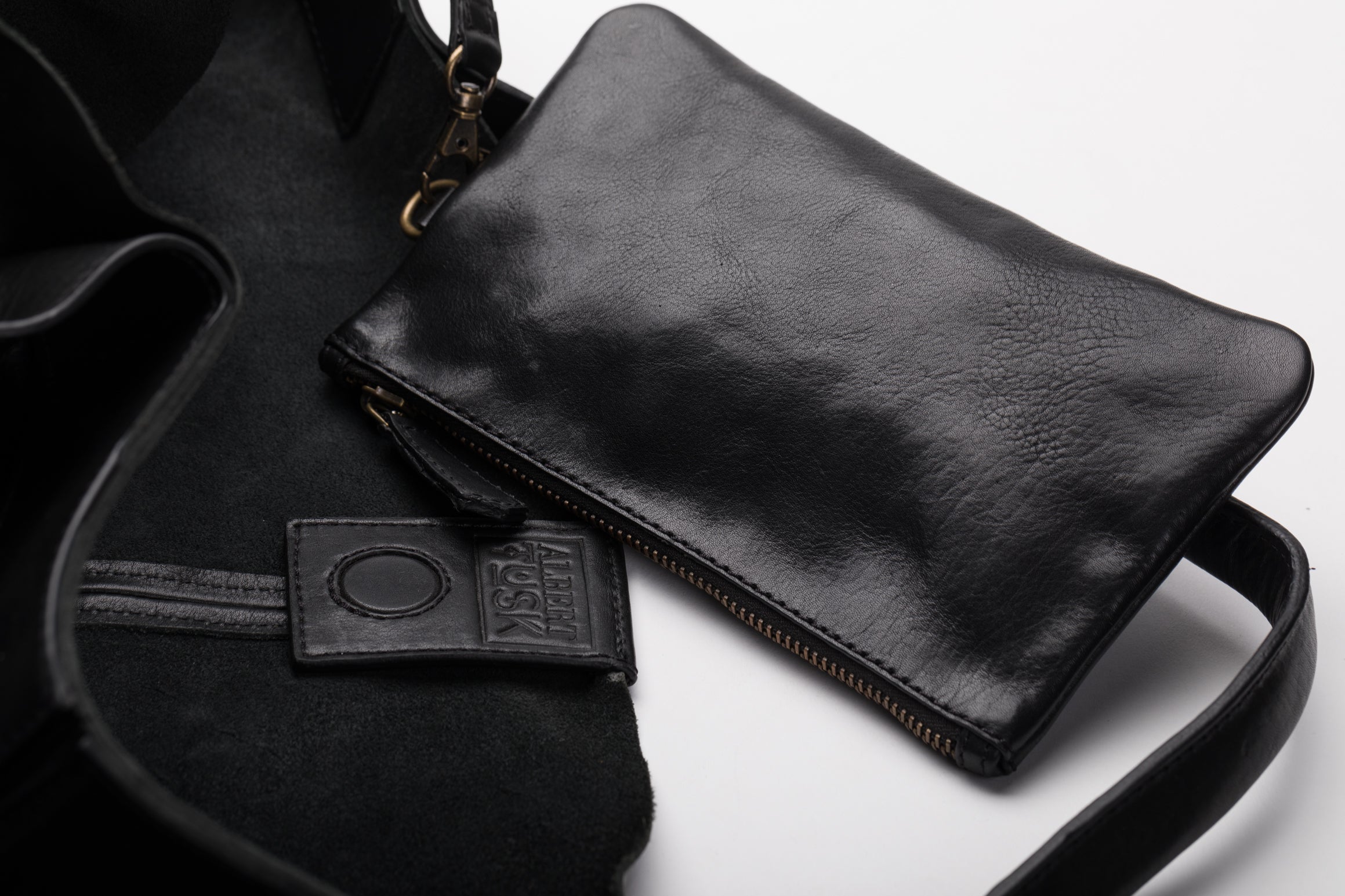 The Oversized Tote | Oversized Black Leather Tote | Albert Tusk Leather Goods Online