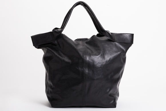 The Oversized Tote | Oversized Black Leather Tote | Albert Tusk Leather Goods Online