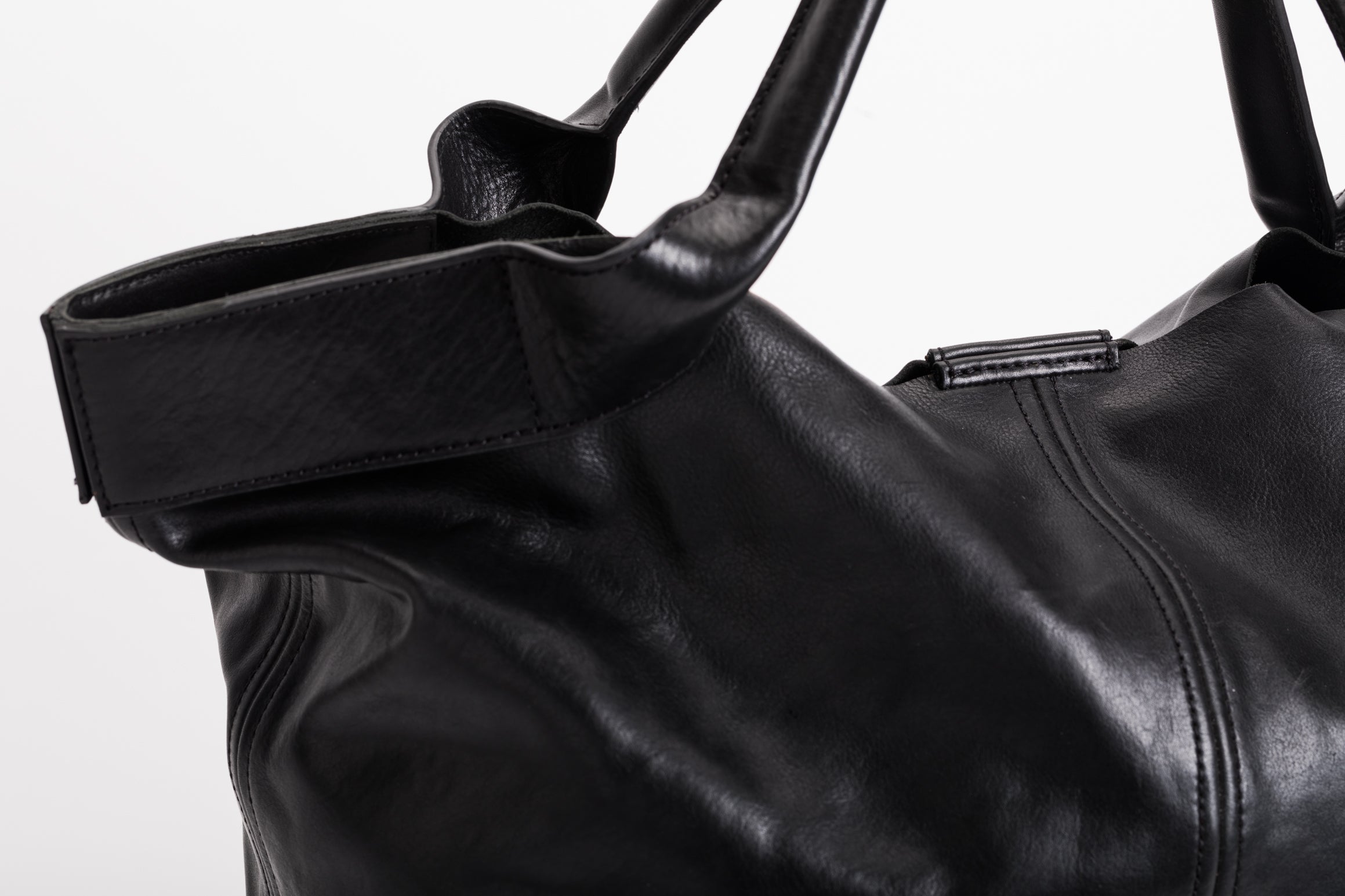 The Oversized Tote | Oversized Black Leather Tote | Albert Tusk Leather Goods Online