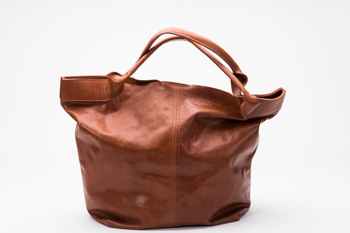 The Oversized Tote | Oversized Tan Leather Tote | Albert Tusk Leather Goods Online