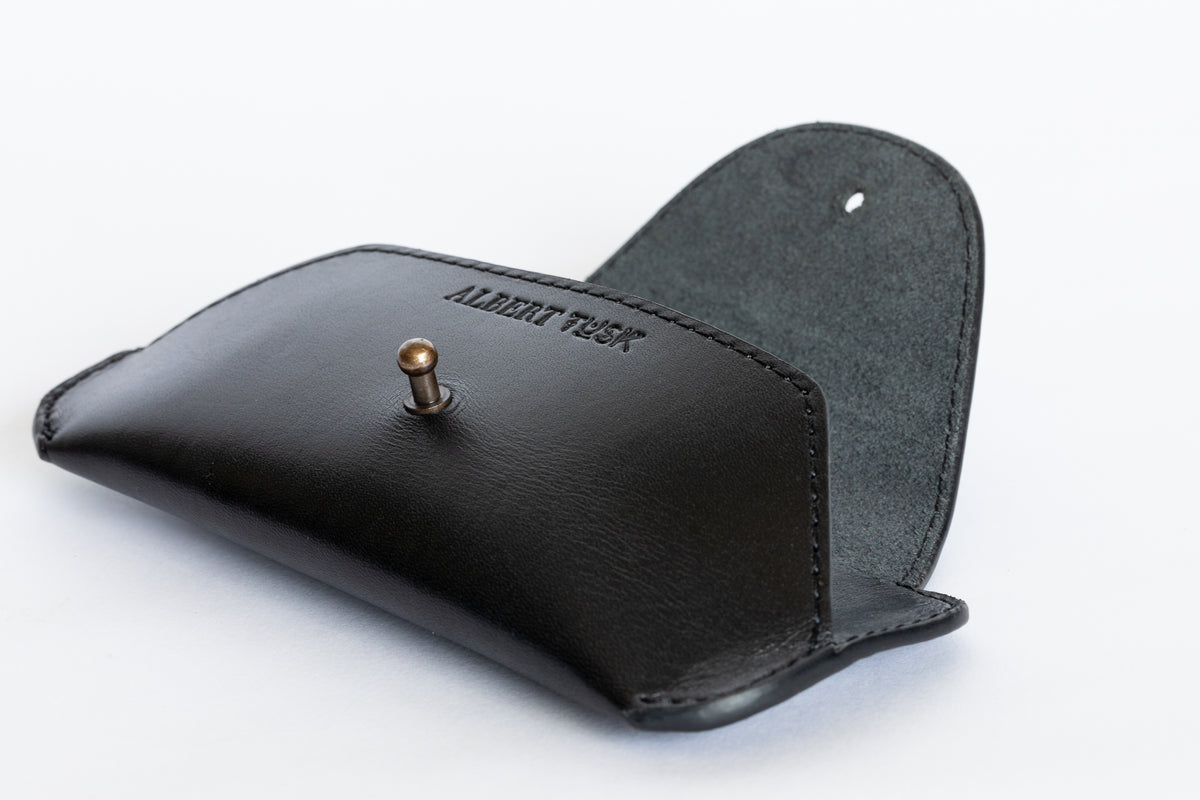 The Sunglass Sleeve | Black Leather Pouch | Albert Tusk Leather Goods Online