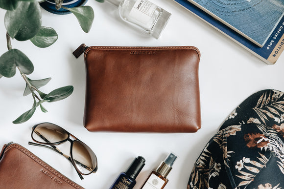 The Medium Pouch | Tan Leather Pouch | Albert Tusk Leather Goods Online