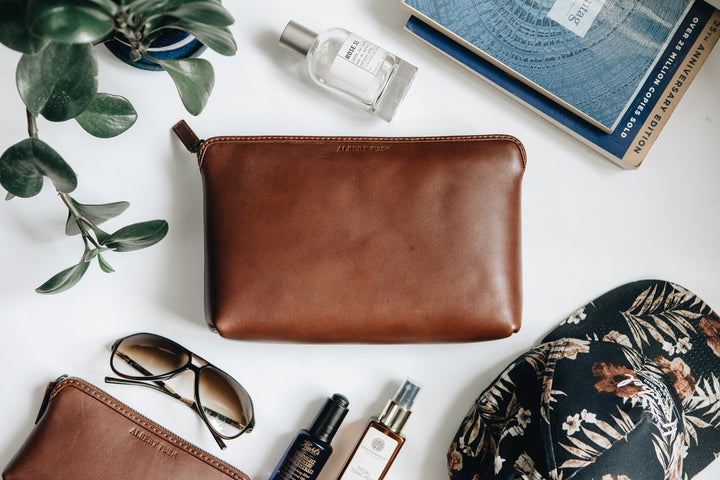 The Large Pouch | Tan Leather Pouch | Albert Tusk Leather Goods Online