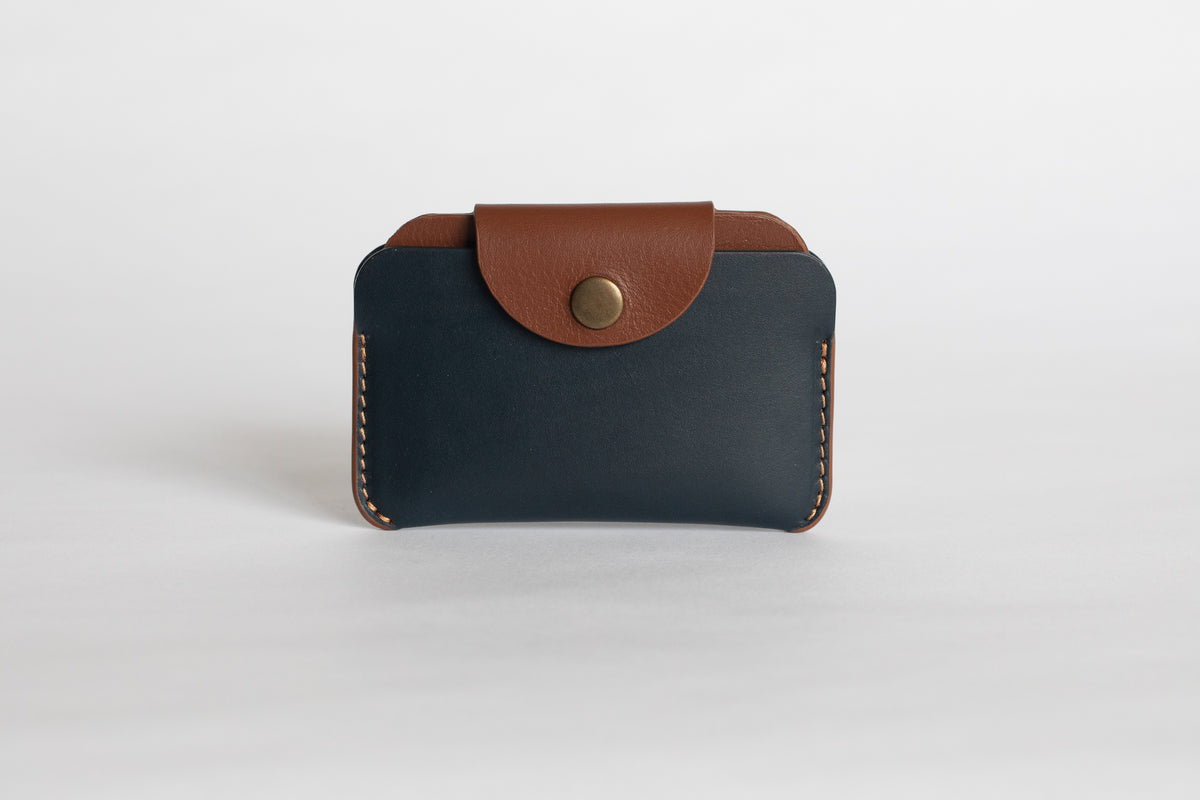 The Signature Snap-On | Blue Leather Wallet | Albert Tusk Leather Goods Online