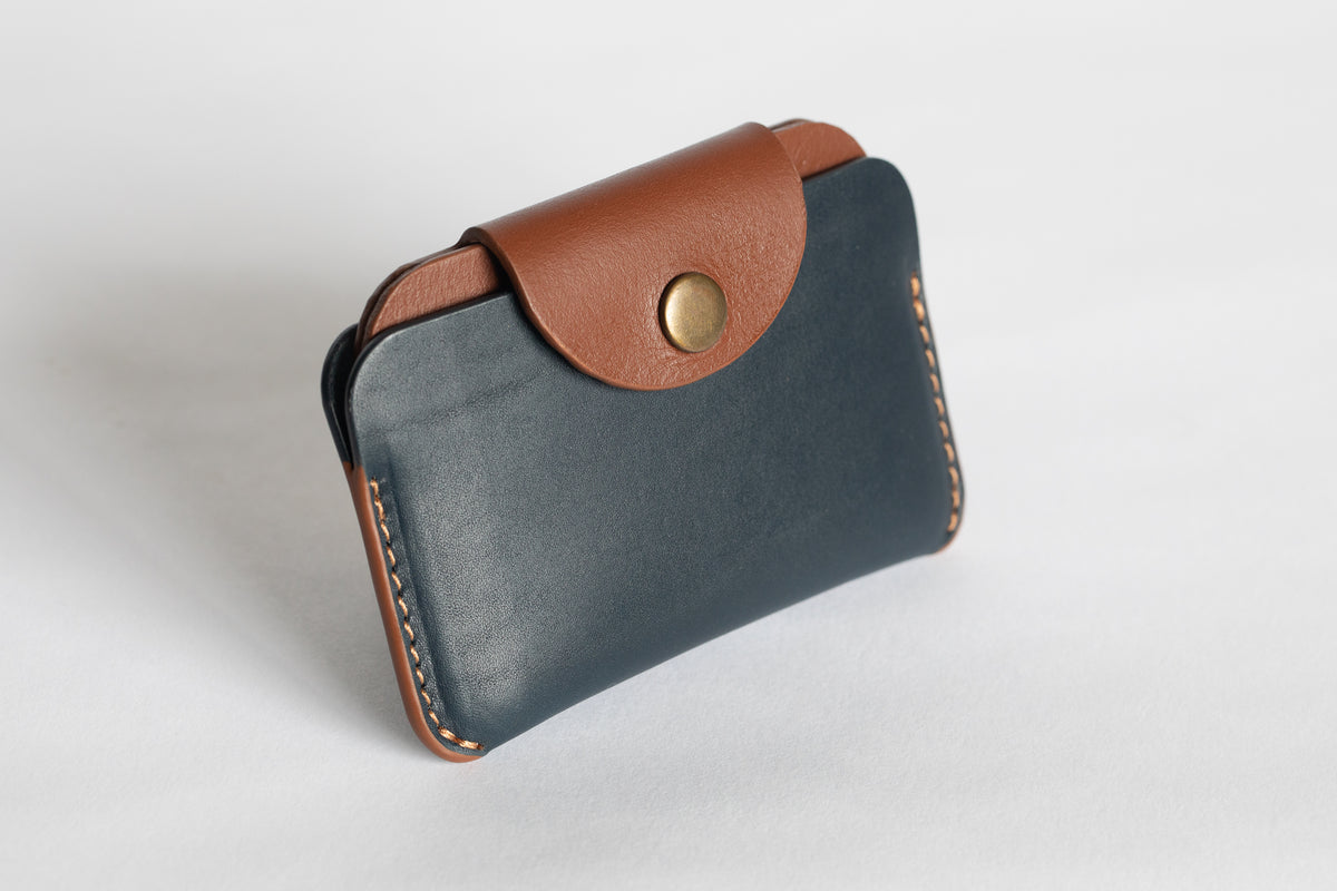 The Signature Snap-On | Blue Leather Wallet | Albert Tusk Leather Goods Online