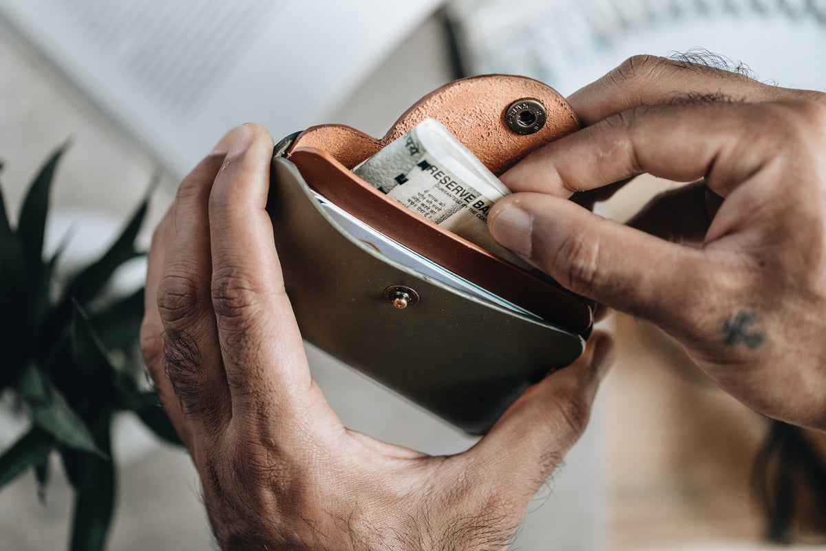 The Signature Snap-On | Blue Leather Wallet | Albert Tusk Leather Goods Online