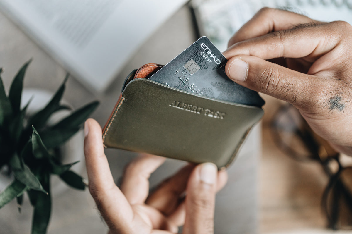 The Signature Snap-On | Blue Leather Wallet | Albert Tusk Leather Goods Online