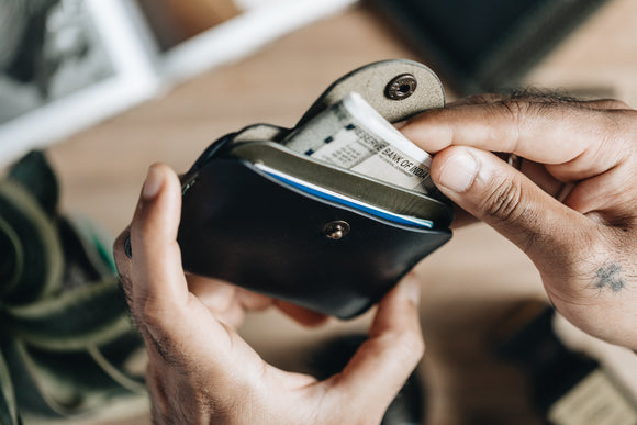 The Signature Snap-On | Blue Leather Wallet | Albert Tusk Leather Goods Online