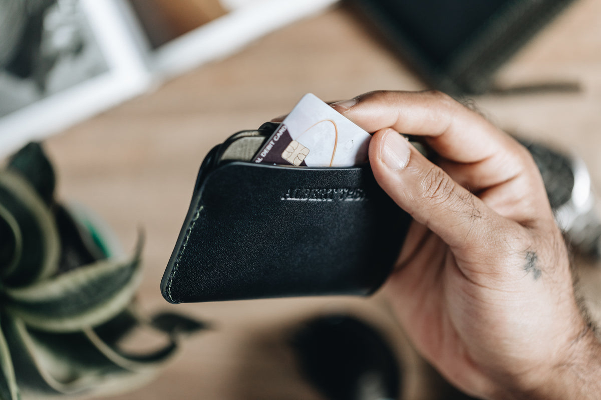 The Signature Snap-On | Blue Leather Wallet | Albert Tusk Leather Goods Online