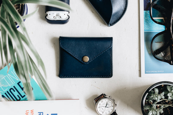 The Signature Wallet | Blue Leather Wallet | Albert Tusk Leather Goods Online