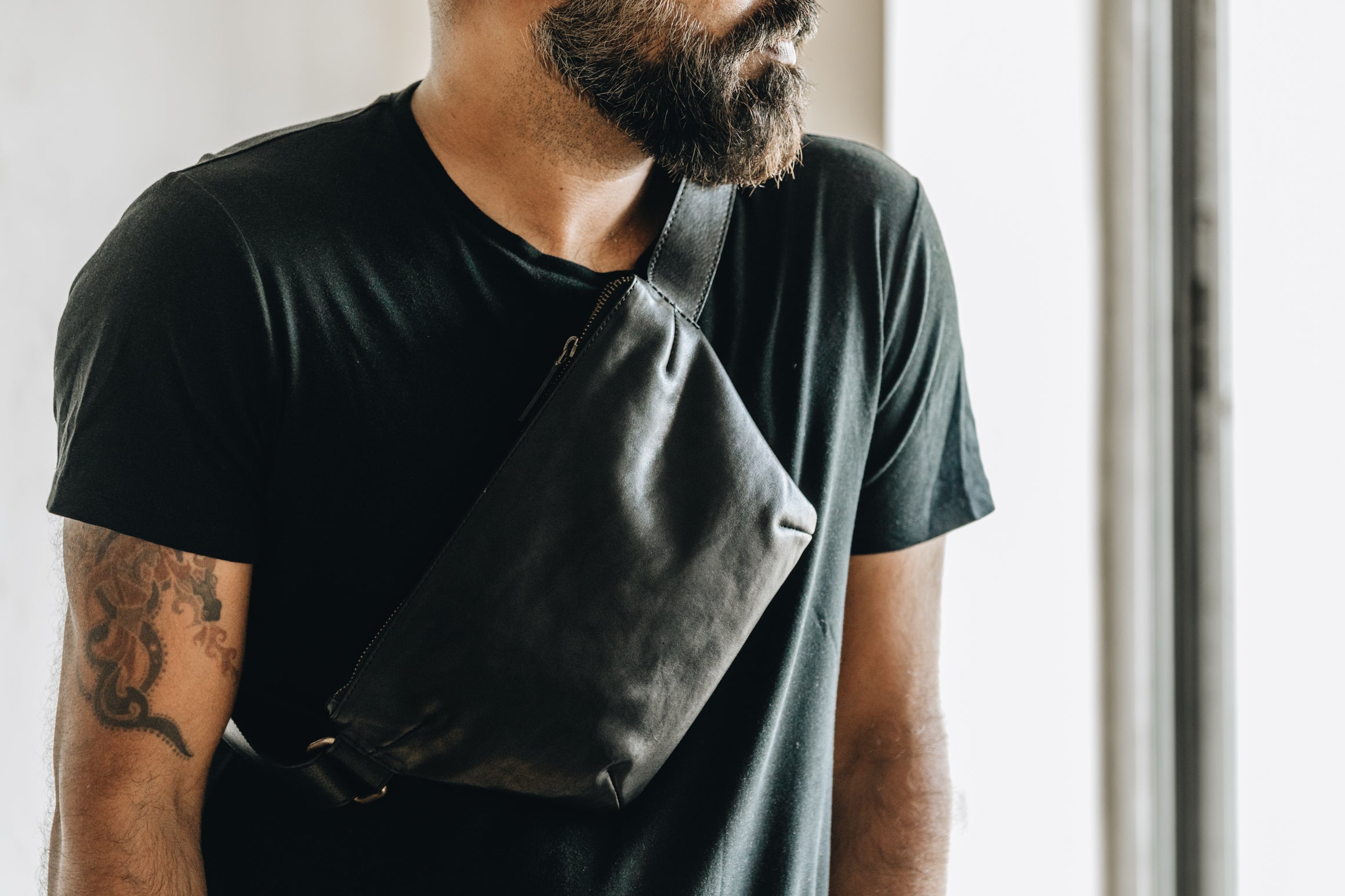 The Waist Bag | Black Waist Pouch / Pack / Bag | Albert Tusk Leather Goods Online