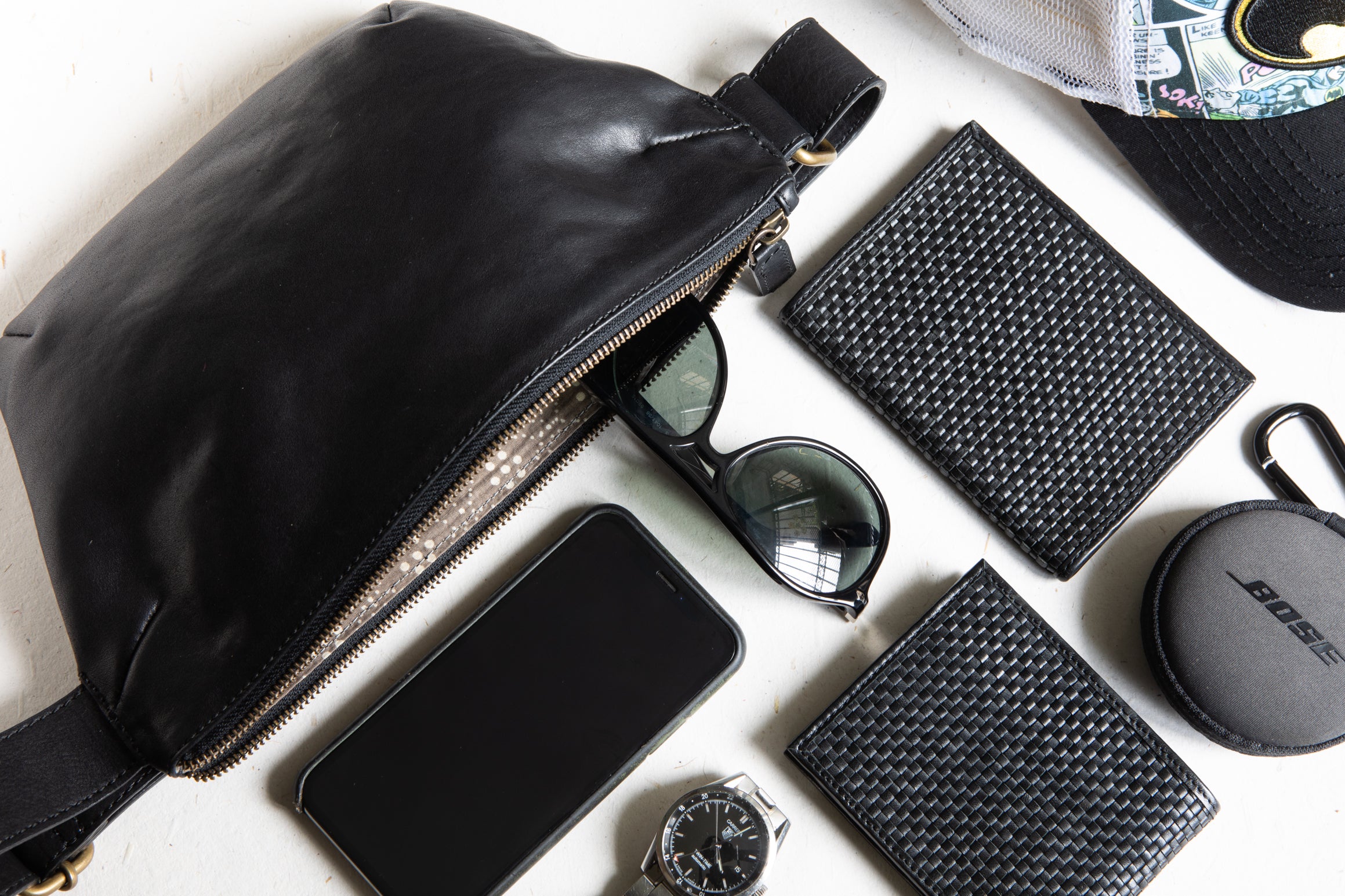 The Waist Bag | Black Waist Pouch / Pack / Bag | Albert Tusk Leather Goods Online