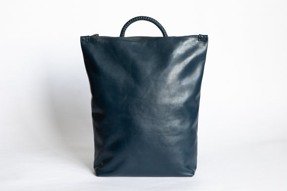 The Commuters Backpack | Blue Leather Backpack | Albert Tusk Leather Goods Online