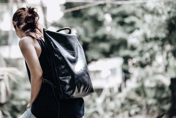 The Commuters Backpack | Black Leather Backpack | Albert Tusk Leather Goods Online