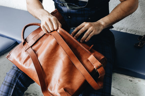 The Commuters Backpack | Tan Leather Backpack | Albert Tusk Leather Goods Online