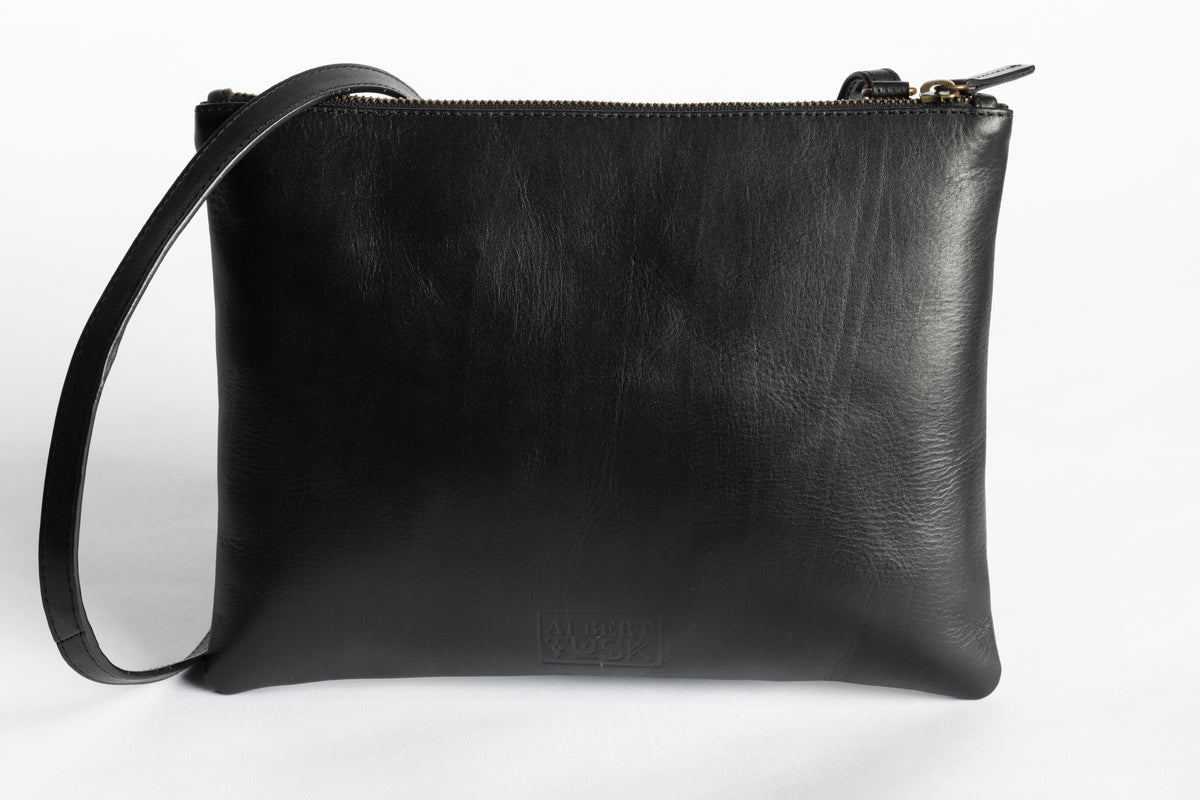 The Crossbody Clutch | Black Crossbody Clutch | Albert Tusk Leather Goods Online