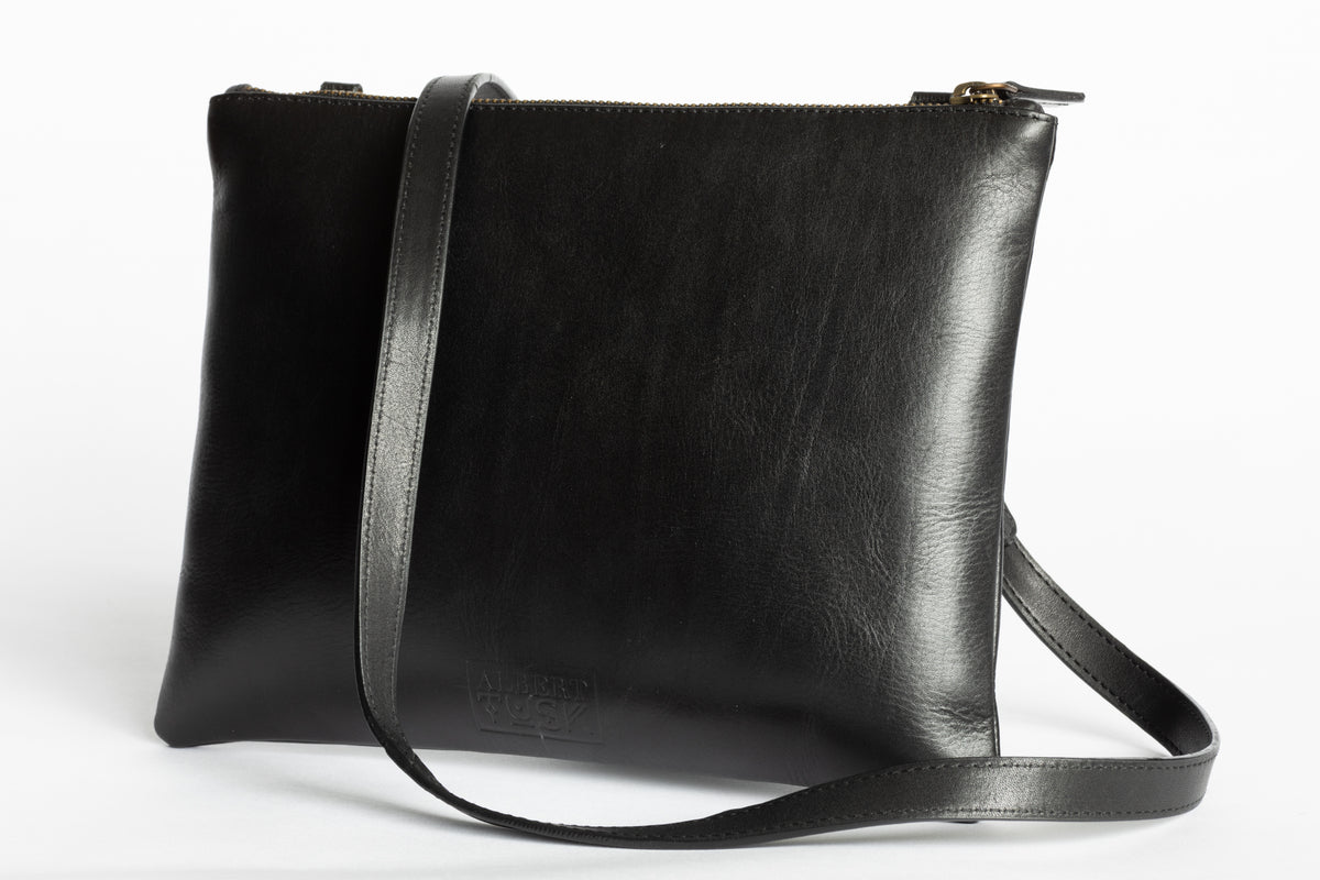 The Crossbody Clutch | Black Crossbody Clutch | Albert Tusk Leather Goods Online