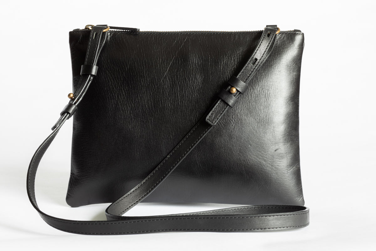 The Crossbody Clutch | Black Crossbody Clutch | Albert Tusk Leather Goods Online