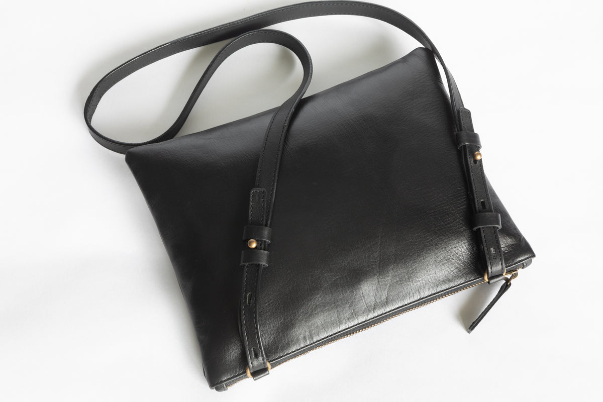 The Crossbody Clutch | Black Crossbody Clutch | Albert Tusk Leather Goods Online