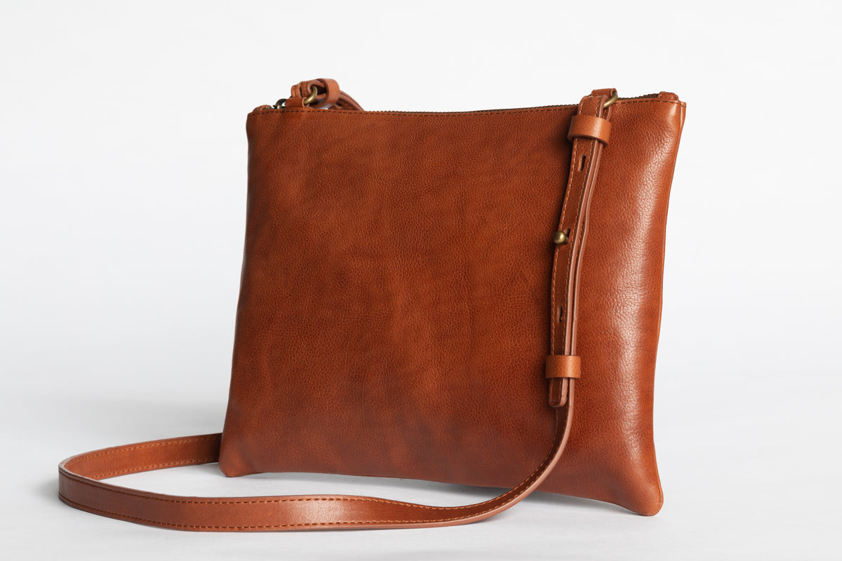 The Crossbody Clutch | Tan Crossbody Clutch | Albert Tusk Leather Goods Online