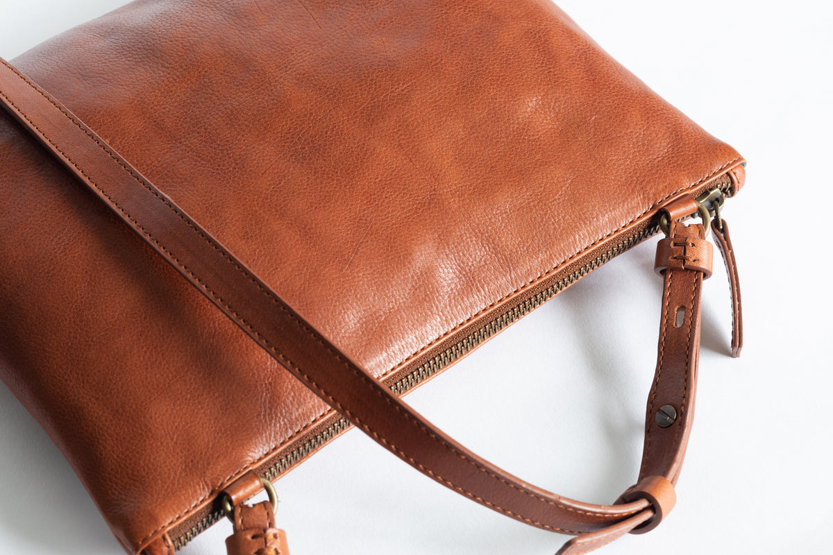 The Crossbody Clutch | Tan Crossbody Clutch | Albert Tusk Leather Goods Online