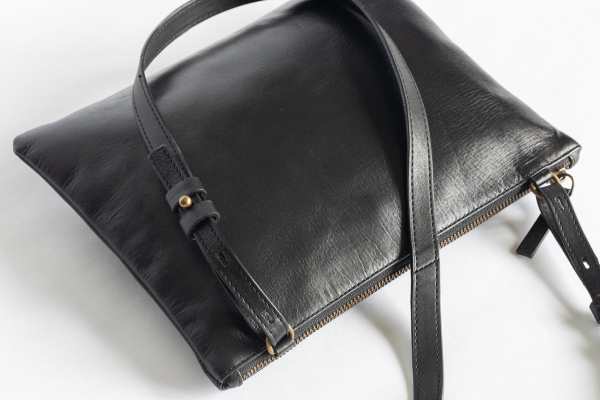 The Crossbody Clutch | Black Crossbody Clutch | Albert Tusk Leather Goods Online